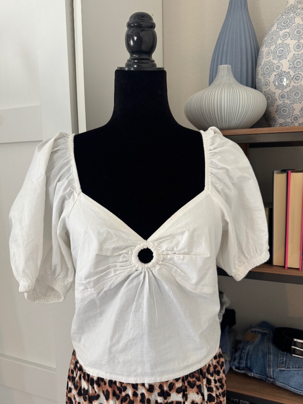 Sim & Sam White Cotton Top - Size L
